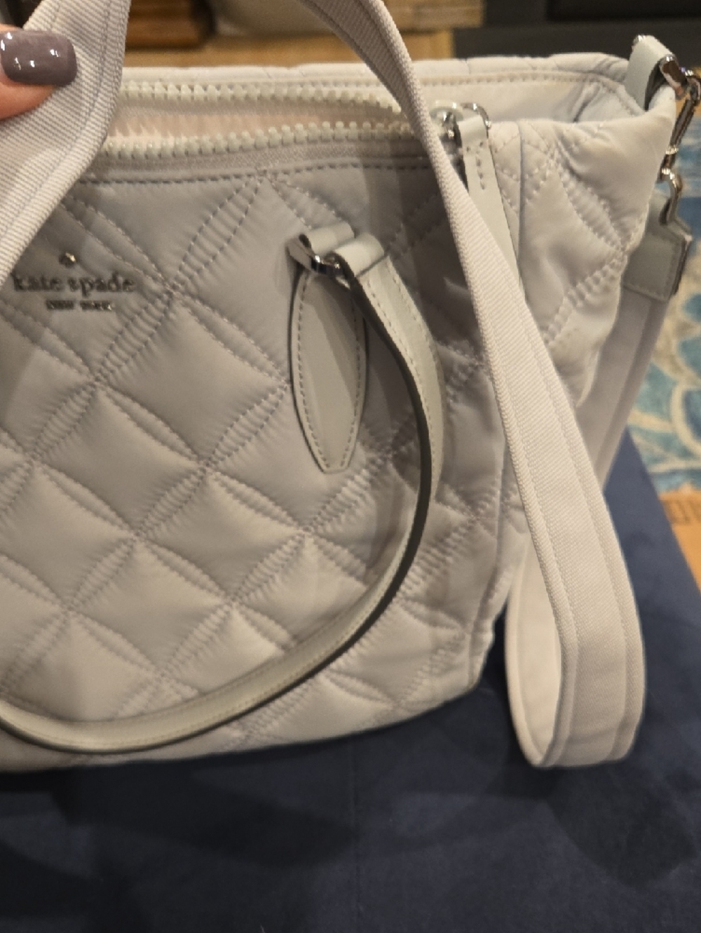kate spade Silver quilted tote with detachable strap - Picture 5 of 5